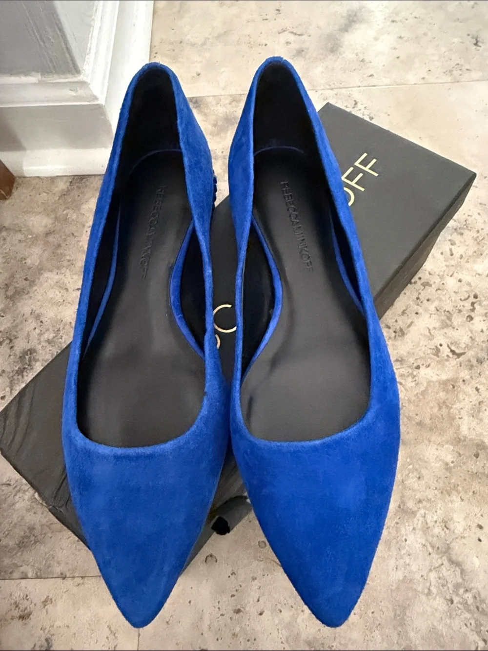 Rebecca Minkoff Fallon Blue Suede Ballet Flats - Women's Slip-On size 7